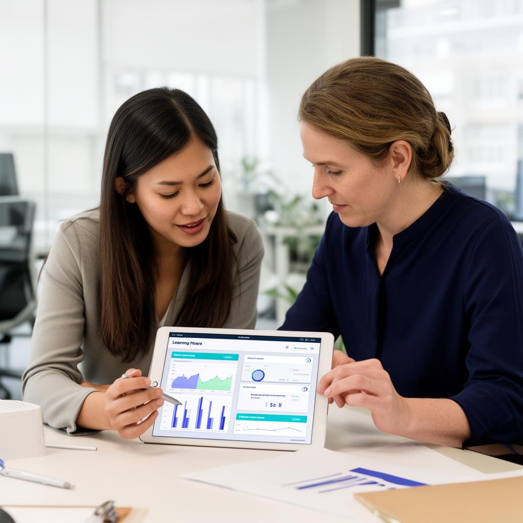 Equipe NewEdTech analisando indicadores de aprendizagem